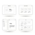 Wireframe layouts isolated on white background Royalty Free Stock Photo