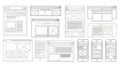 Wireframe layouts isolated on white background Royalty Free Stock Photo