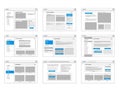 Wireframe layouts for web pages, isolated on white background Royalty Free Stock Photo