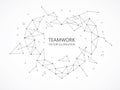 Wireframe mesh broken polygonal element. Heart shape with connected lines and dots. Royalty Free Stock Photo