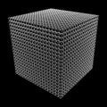 Wireframe Mesh Cube. Royalty Free Stock Photo
