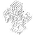 Wireframe Mesh Cubes element.