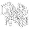 Wireframe Mesh Cubes element.