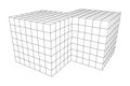 Wireframe Mesh Doubled Box