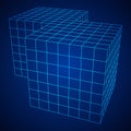 Wireframe Mesh Doubled Box