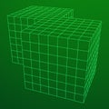 Wireframe Mesh Doubled Box