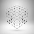 Wireframe mesh polygonal cube