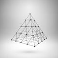 Wireframe mesh polygonal pyramid