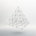 Wireframe mesh Polygonal pyramid. Pyramid of the Royalty Free Stock Photo