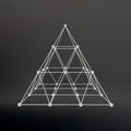Wireframe mesh Polygonal pyramid. Pyramid of the Royalty Free Stock Photo