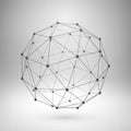 Wireframe mesh polygonal sphere Royalty Free Stock Photo