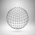 Wireframe mesh polygonal sphere Royalty Free Stock Photo