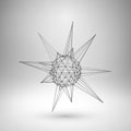 Wireframe mesh polygonal sphere Royalty Free Stock Photo