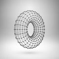 Wireframe mesh polygonal torus