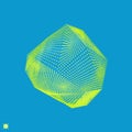 Wireframe Object with Lines and Dots. Geometric Shape for Design Royalty Free Stock Photo