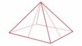Wireframe outline structure of a triangular pyramid vector design Generative AI Royalty Free Stock Photo
