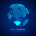 Wireframe planet Earth globe Royalty Free Stock Photo