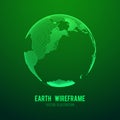 Wireframe planet Earth globe