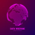 Wireframe planet Earth globe Royalty Free Stock Photo