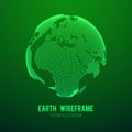 Wireframe planet Earth globe Royalty Free Stock Photo