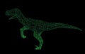 Wireframe polygonal dinosaur