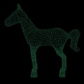 Wireframe polygonal horse