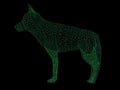 Wireframe polygonal wolf