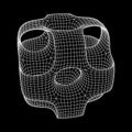 Wireframe Ported Cube Royalty Free Stock Photo