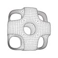 Wireframe Ported Cube Royalty Free Stock Photo