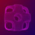 Wireframe Ported Cube Royalty Free Stock Photo