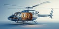 Wireframe representation of a modern helicopter illustrating technology and design concepts Royalty Free Stock Photo