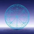 Wireframe Sphere for a Global Network or a Digital World, vector design Generative AI Royalty Free Stock Photo