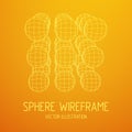 Wireframe Sphere Mesh Flow Royalty Free Stock Photo