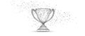 Wireframe trophy cup with dots and lines Royalty Free Stock Photo