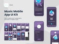 Wireframe UI, UX and GUI Layout with Different Login Screens including Account Sign In, Sign Up, Playlist for Music Mobile Royalty Free Stock Photo