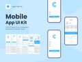 Wireframe UI, UX and GUI Layout with Different Login Screens including Create Account, Sign In, Sign Up, Chatting, Contact, Royalty Free Stock Photo