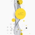 Wireframe wave. Trendy fluid cover design with plexus effect.