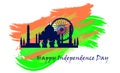 Monument and Landmark of India on Indian Independence Day celebration background Royalty Free Stock Photo