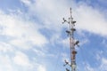 Wireless Antenna communication long range with blue sky background Royalty Free Stock Photo