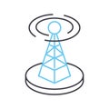 wireless antenna line icon, outline symbol, vector illustration, concept sign Royalty Free Stock Photo
