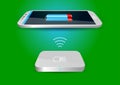 Wireless Battery Charger and Smartphone or Tablet - Vector Illus