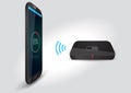 Wireless Battery Charger and Smartphone or Tablet - Vector