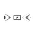 Wireless battery charging icon. Can be used on web apps, mobile apps and print media. vector illustration isolated on white