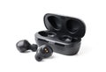 Wireless black bluetooth earphones