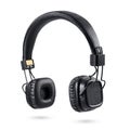 Wireless black on-ear headphones isolated on white