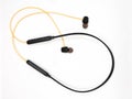 wireless bluetooth earphones with neckband Royalty Free Stock Photo