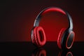 Wireless Bluetooth Headphones Music in Red and Black Color