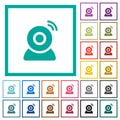 Wireless camera flat color icons with quadrant frames Royalty Free Stock Photo