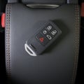 Wireless car key in modern car interior Royalty Free Stock Photo