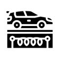 wireless charger for electric car glyph icon vector illustration Royalty Free Stock Photo